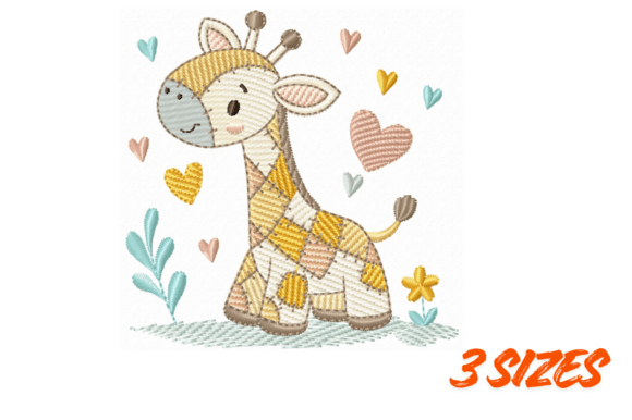 Cute Giraffe Embroidery Nursery Art