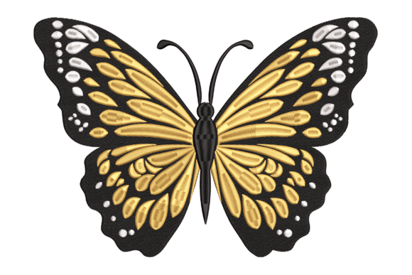 Elegant Monarch Butterfly Embroidery Design