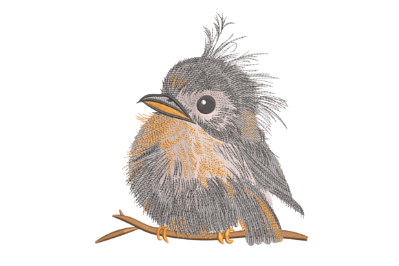 Fluffy Baby Bird: A Charming Addition to Personalized Embroidery Gifts