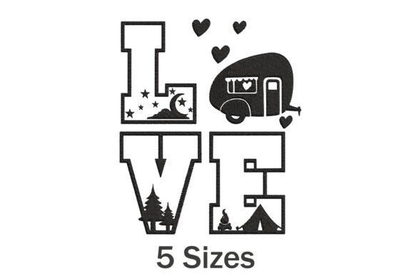 Love Camping: A Charming Embroidery Design for Boutique Sweatshirts