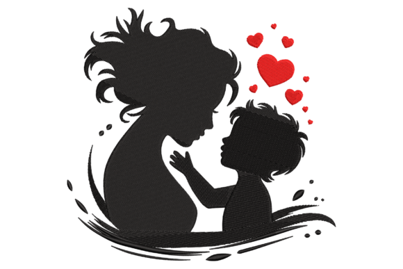 Mother and Child Love: A Heartfelt Embroidery Design for Seasonal Crafts