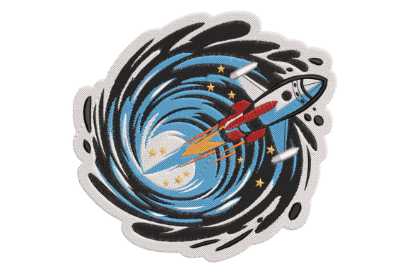 Space Rocket: A Seasonal Embroidery Design with Quirky Charm